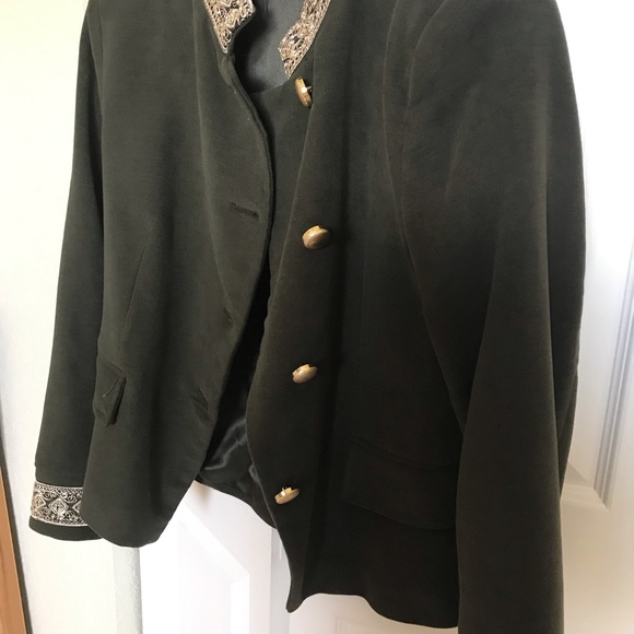 Zara military style blazer. Green color. - Picture 2 of 8